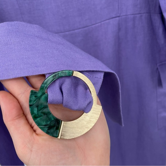 NEW! Uterque Puff Sleeve Linen Dress - Picture 12 of 16